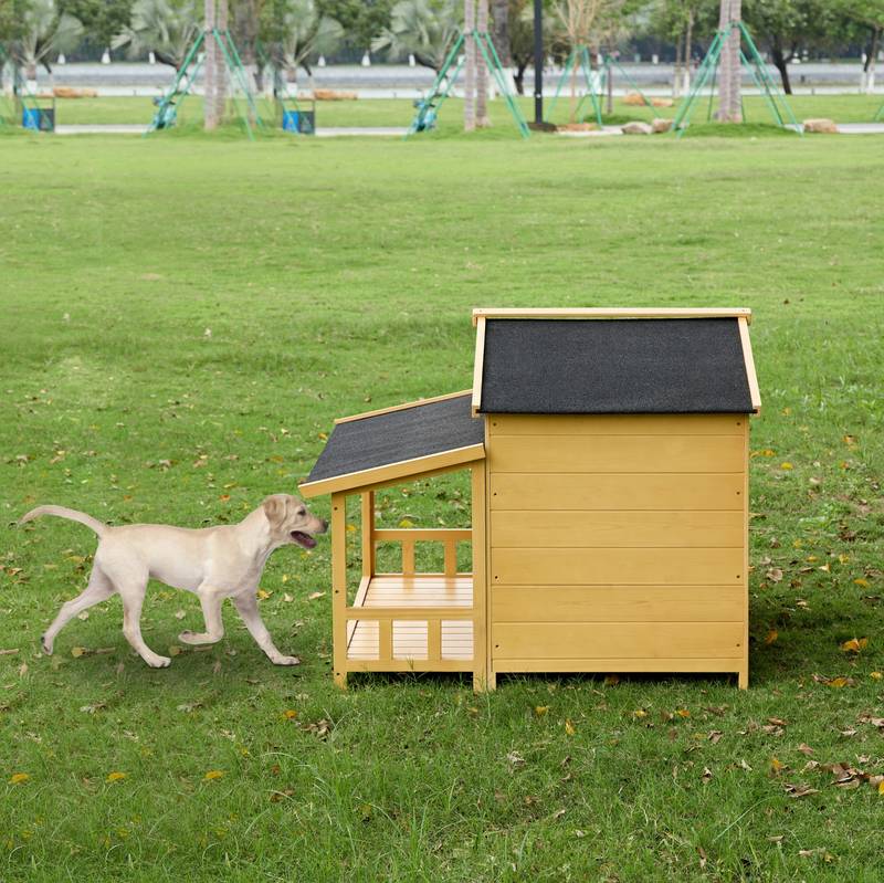 Cozy Cabin Dog House with Porch