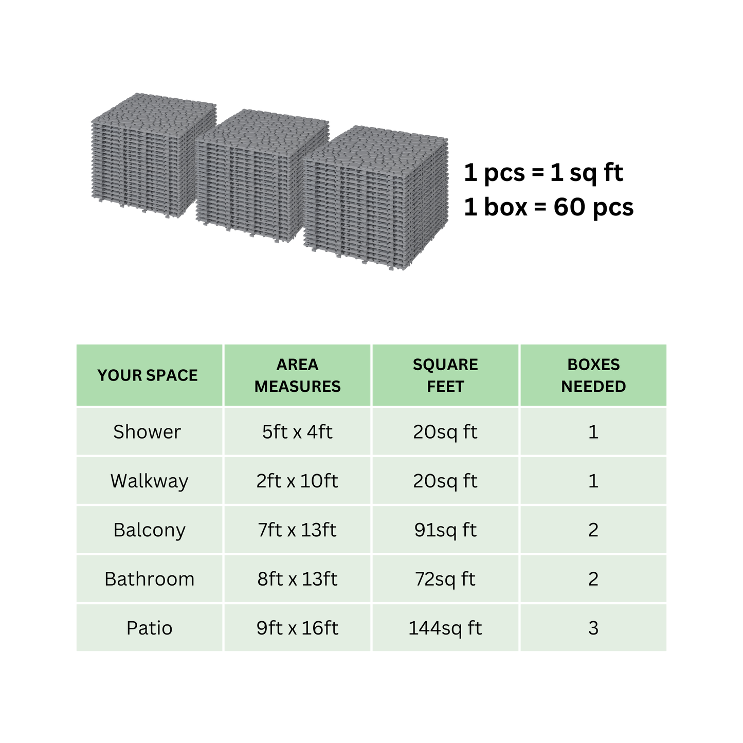 Durable Gray Interlocking Deck Tiles - Waterproof & Anti-slip for Outdoor Spaces