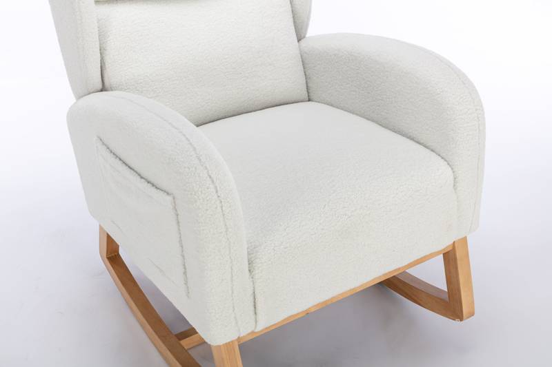 Cozy Ivory Teddy Rocking Chair