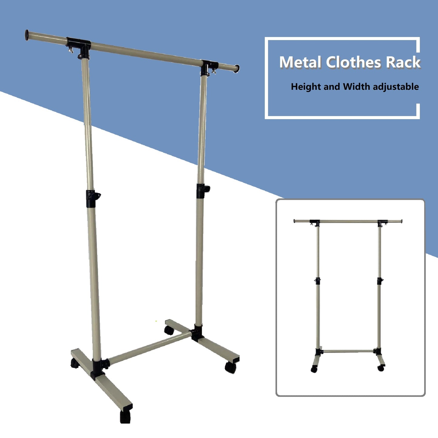 Rolling Clothes Rack with Shelves