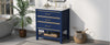 Navy Chic Bathroom Vanity with Open Storage