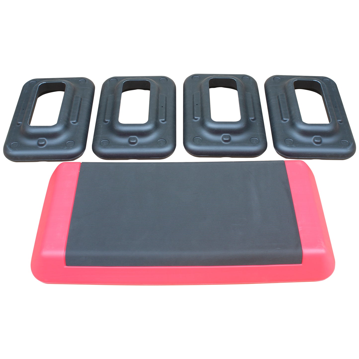 Versatile Aerobic Stepper - Fitness & Exercise Platform in Red and Black