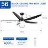 Sleek LED Ceiling Fan with Black Blades