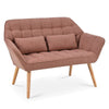 Cozy Pink Loveseat with Pillows