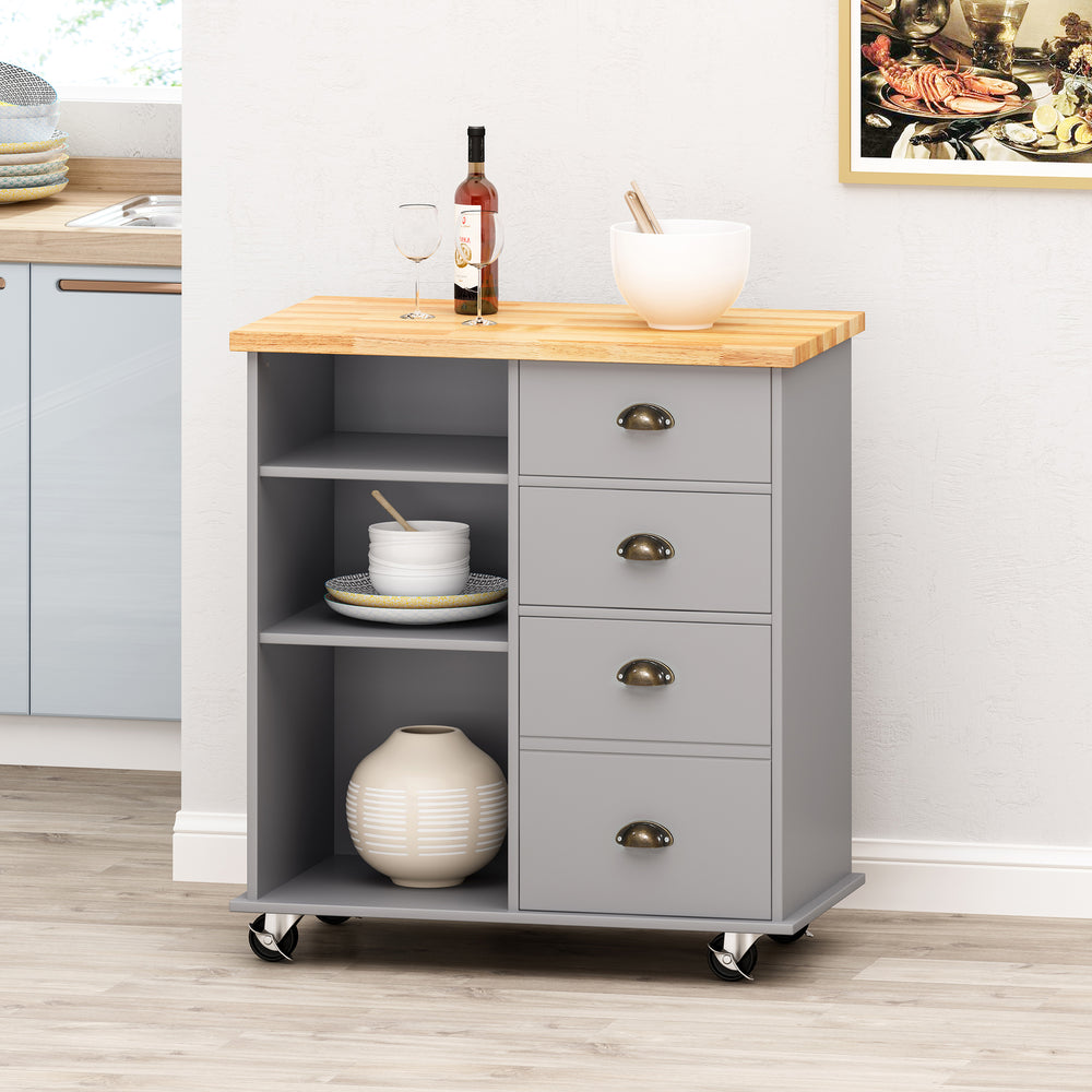 Charming Provence Kitchen Cart with Storage