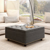 Sleek Storage Ottoman with Chic Nailhead Design