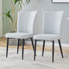 Chic Gray PU Chairs - Sleek 2-Piece Set for Any Space