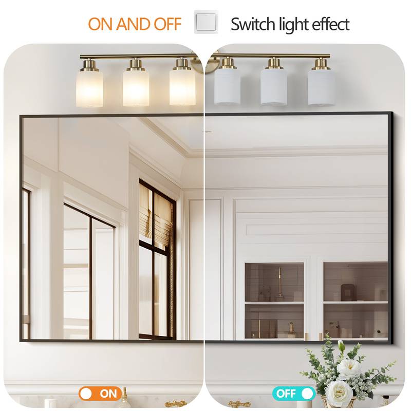 Golden Glow Vanity Light with Frosted Shades