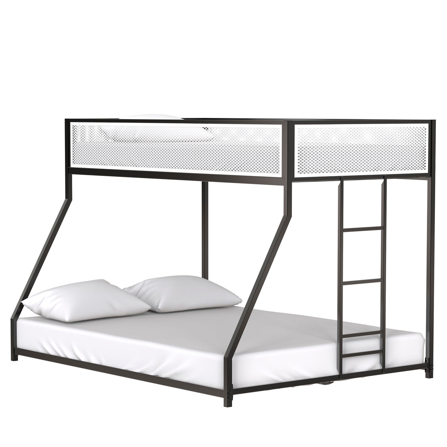 Cozy Twin Bunk Bed with Mesh Guard and Easy Climb