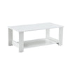 Chic Double-Layered White Coffee Table