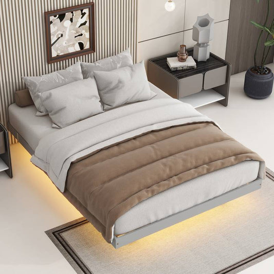 Luminous Grey Floating Bed