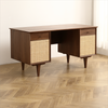 Natural Charm Black Walnut Desk - Spacious Home Office with Storage