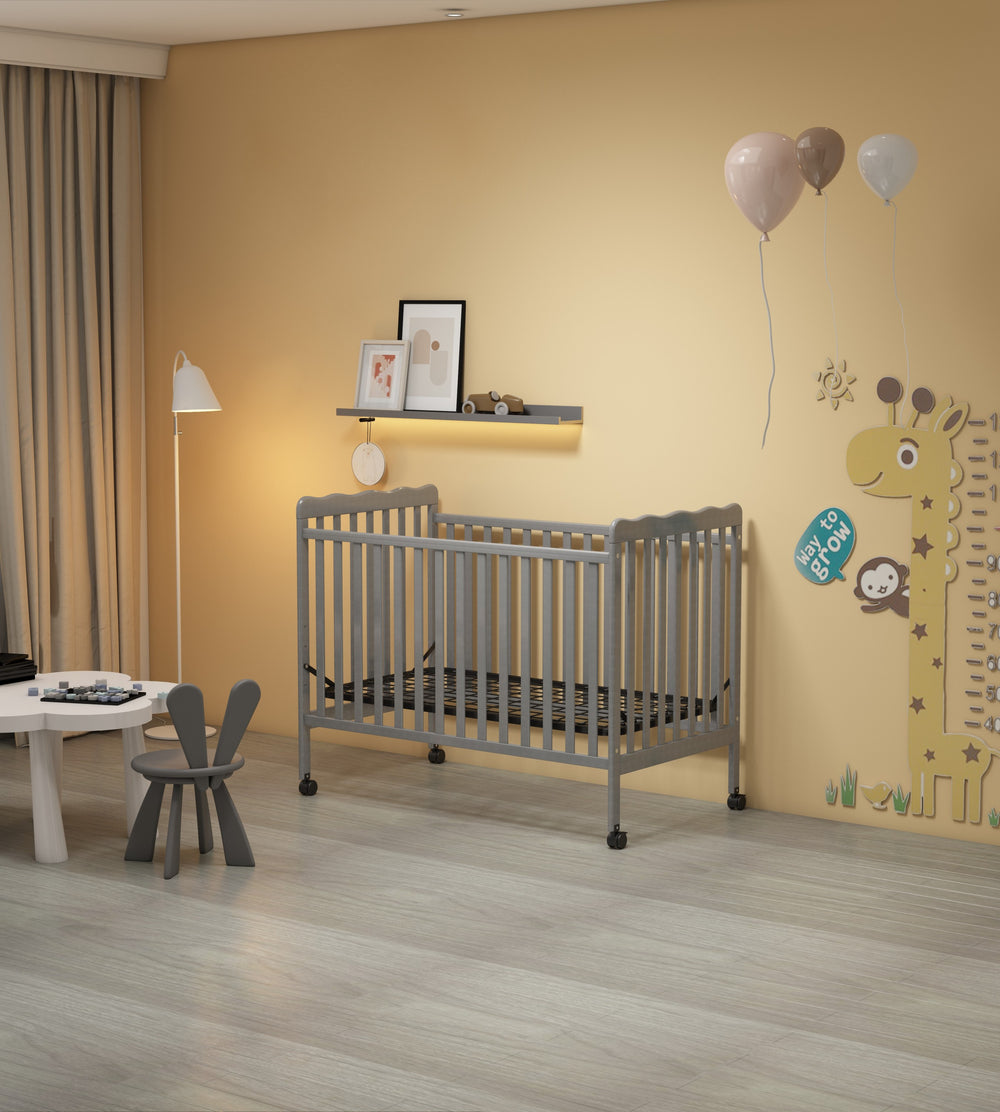 Stylish 3-in-1 Convertible Crib in Storm Grey