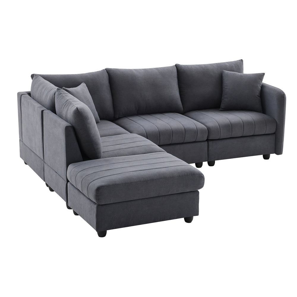 Chic Modular Sectional Sofa with Stripes