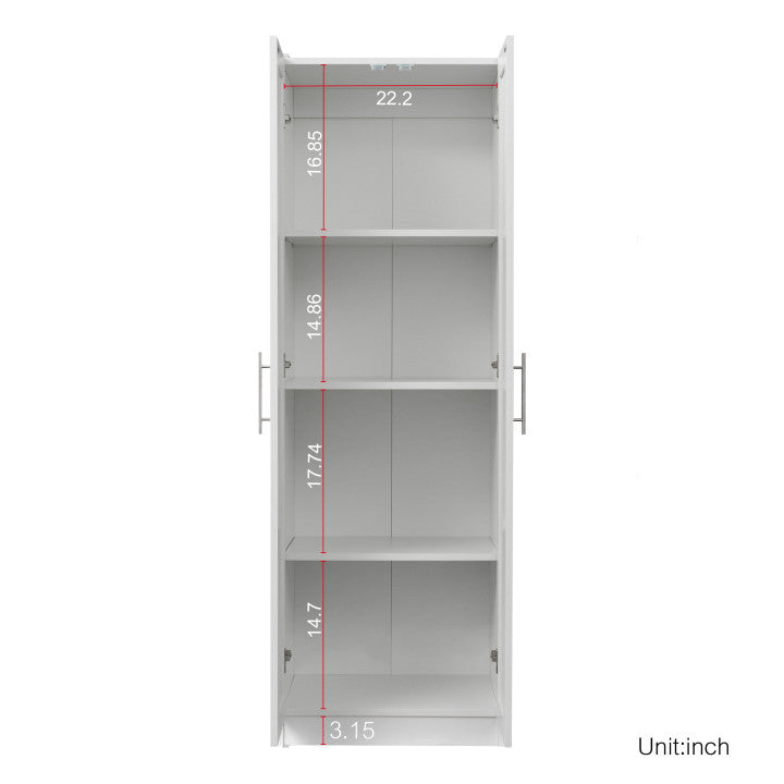 Stylish White Storage Cabinet with Dual Doors and Dividers