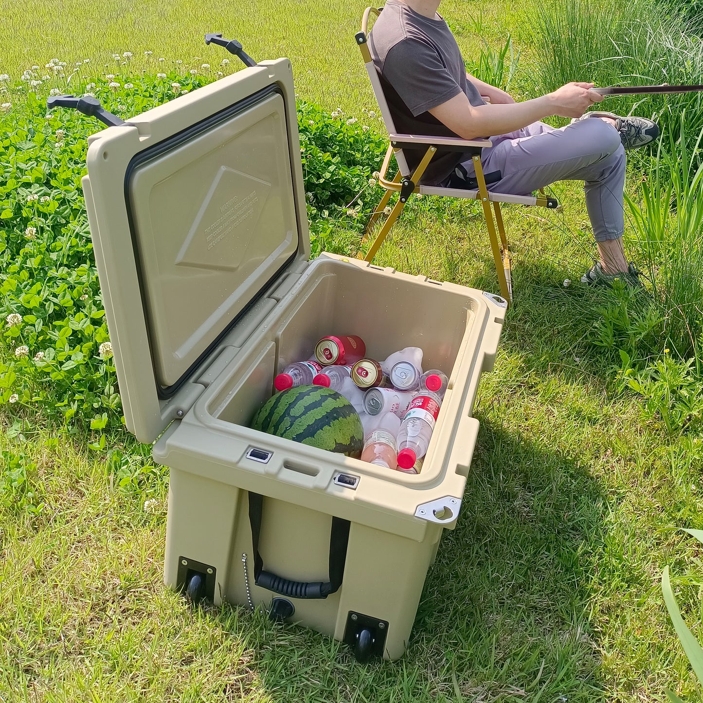 Chill Buddy: Khaki Camping Cooler