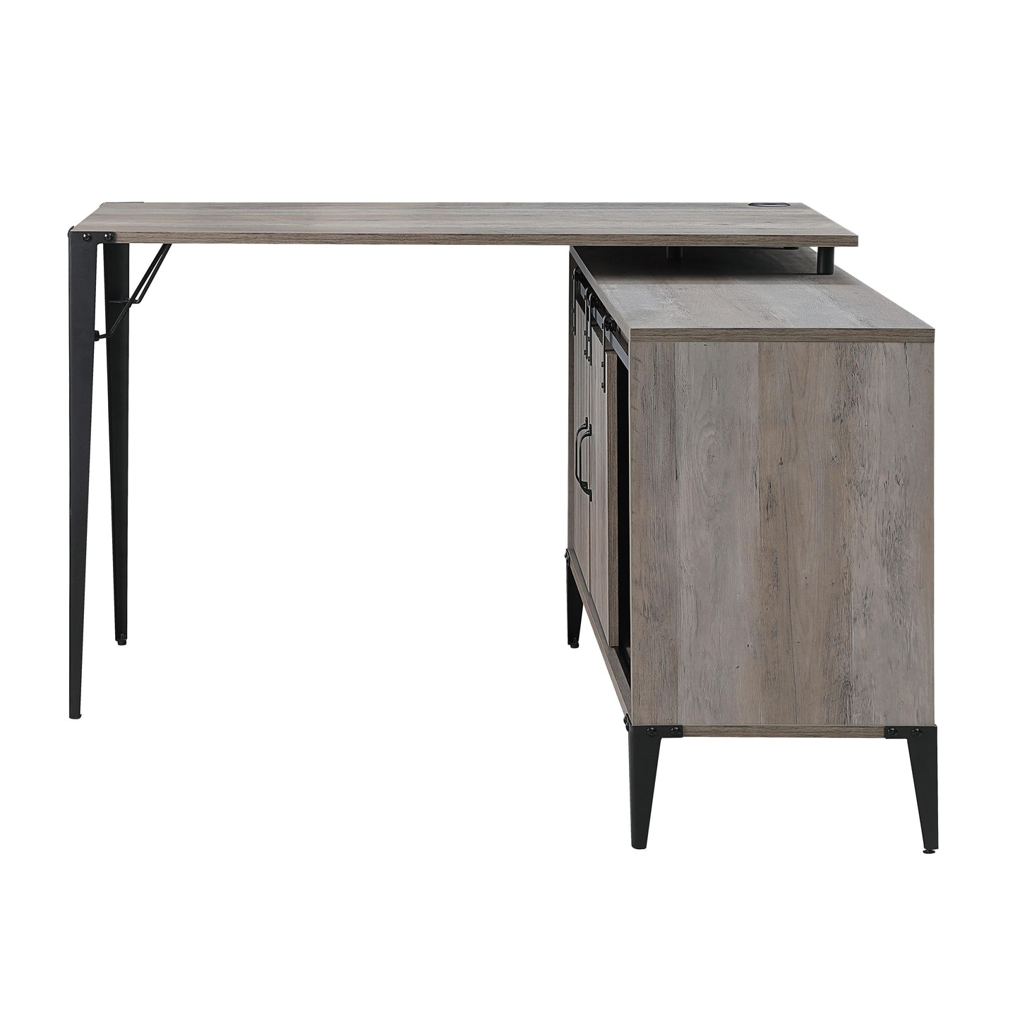 Chic Zakwani Writing Desk in Gray Oak & Black