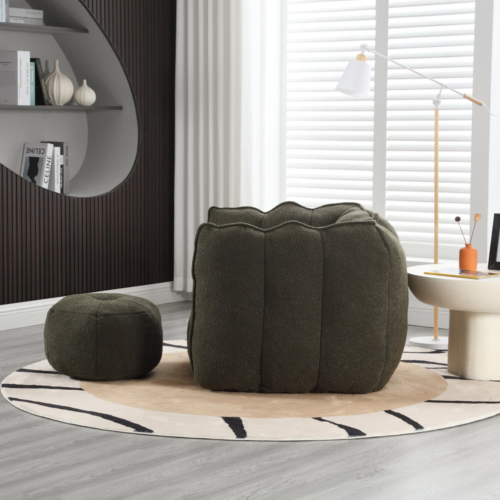 Cozy Nest Bean Bag Sofa with Footstool