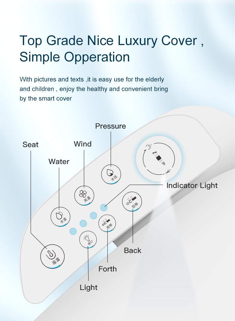 Smart Heated Bidet Toilet Seat with Warm Water and Dryer