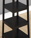 Sleek Black Coat Rack with Storage Shelves