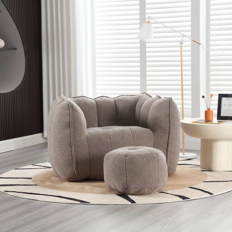 Cozy Foam Bean Bag Chair & Footstool