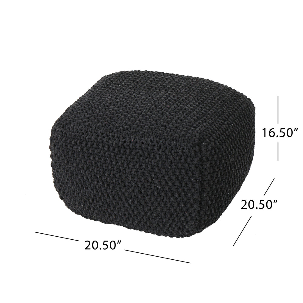 Cozy Knitted Cotton Pouf Cube