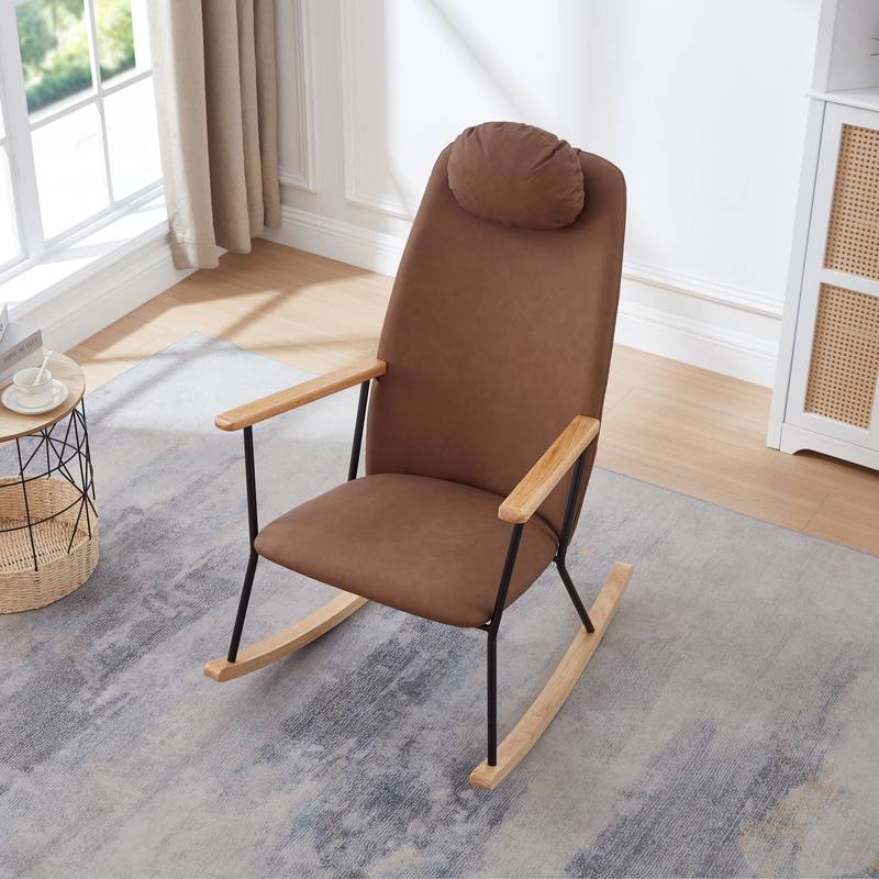 Cozy Rocking Chair with Adjustable Headrest