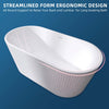 Sleek Oval Freestanding Soaking Tub - Modern Comfort with Chrome Drain