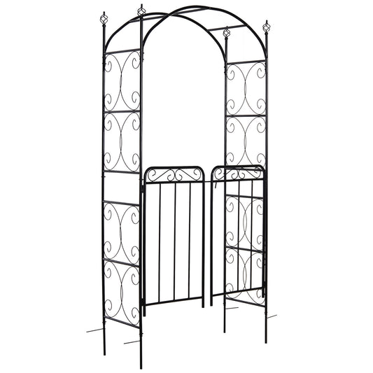 Elegant Garden Arch with Gate - Perfect for Climbing Vines and Weddings