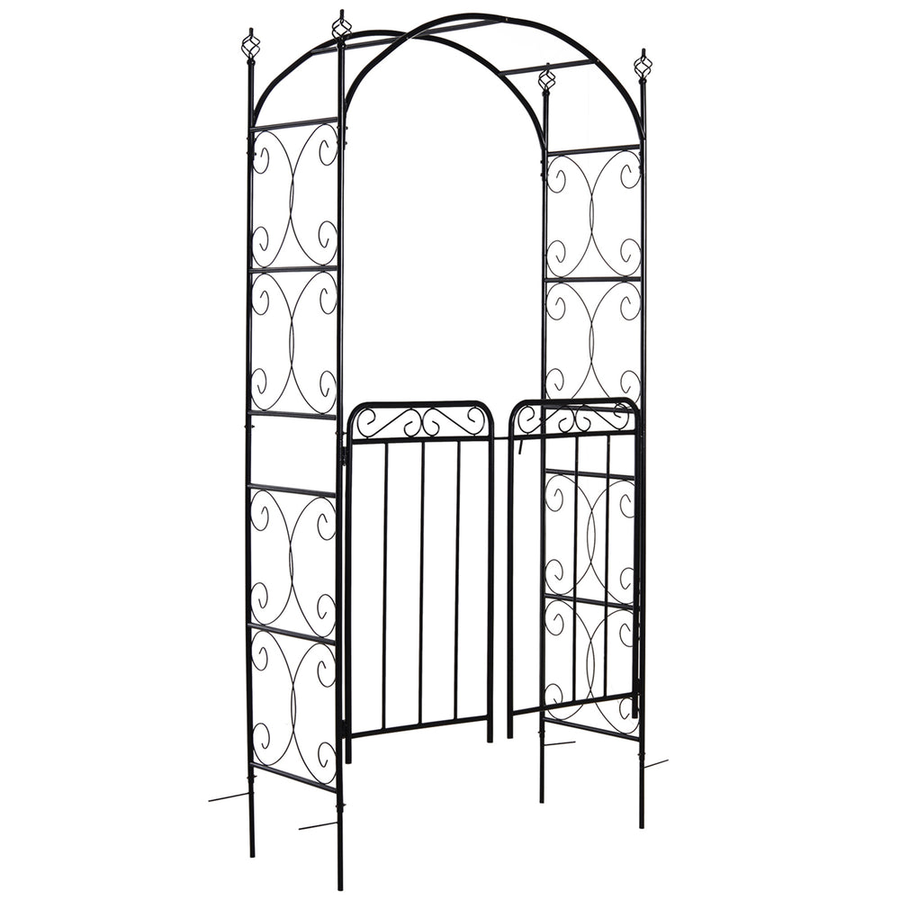 Elegant Garden Arch with Gate - Perfect for Climbing Vines and Weddings