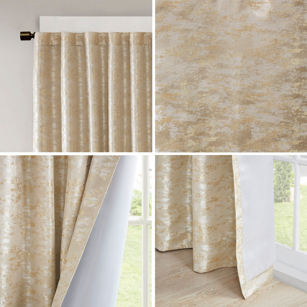 Total Blackout Jacquard Curtain Panel