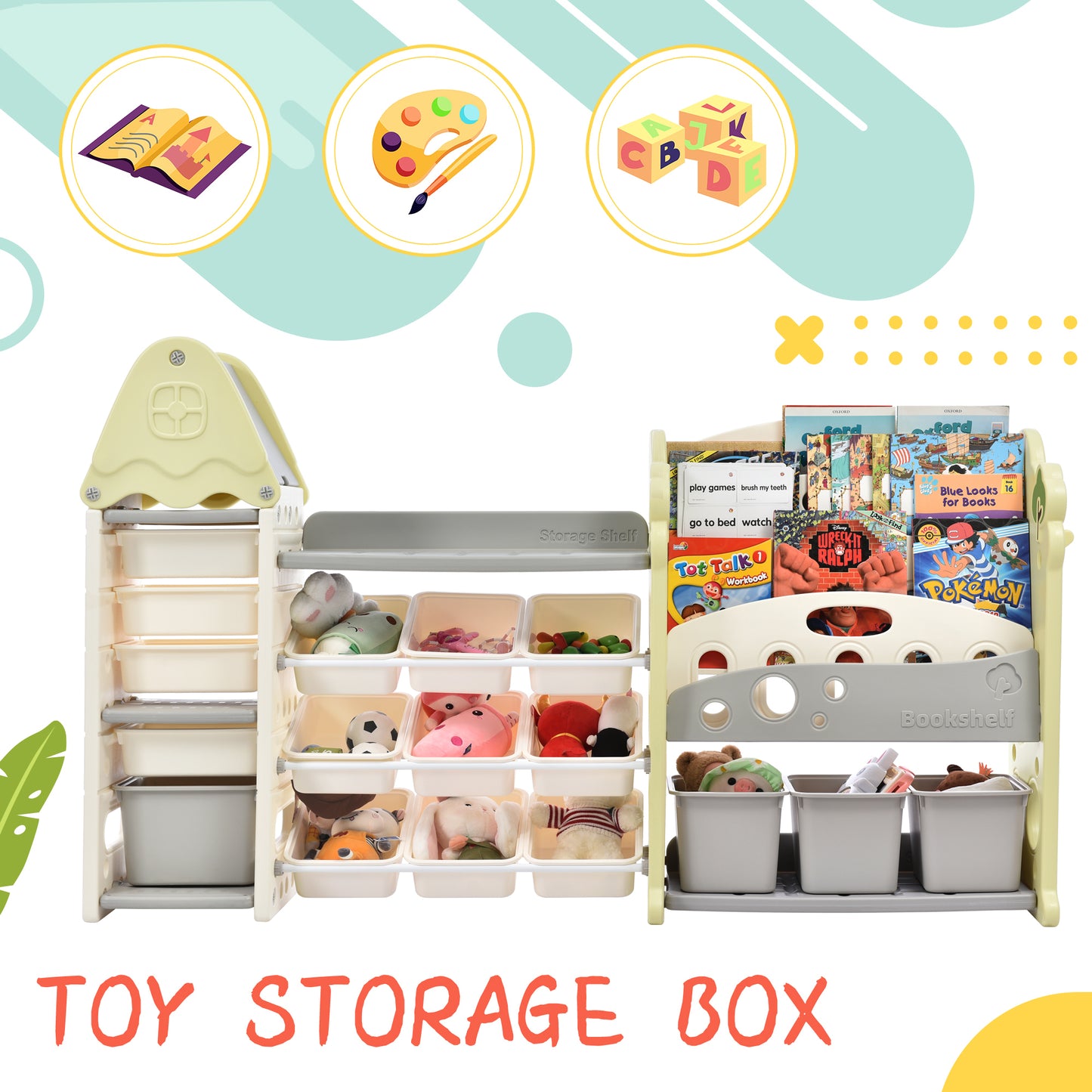 FunSpace Kids Organizer: Colorful Toy & Book Storage!