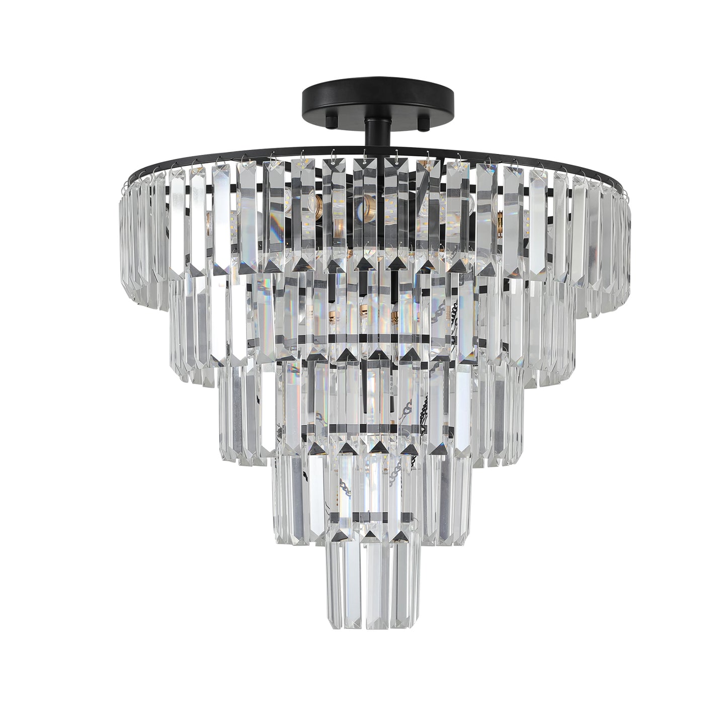 Elegant Black Crystal Chandelier for Modern Spaces