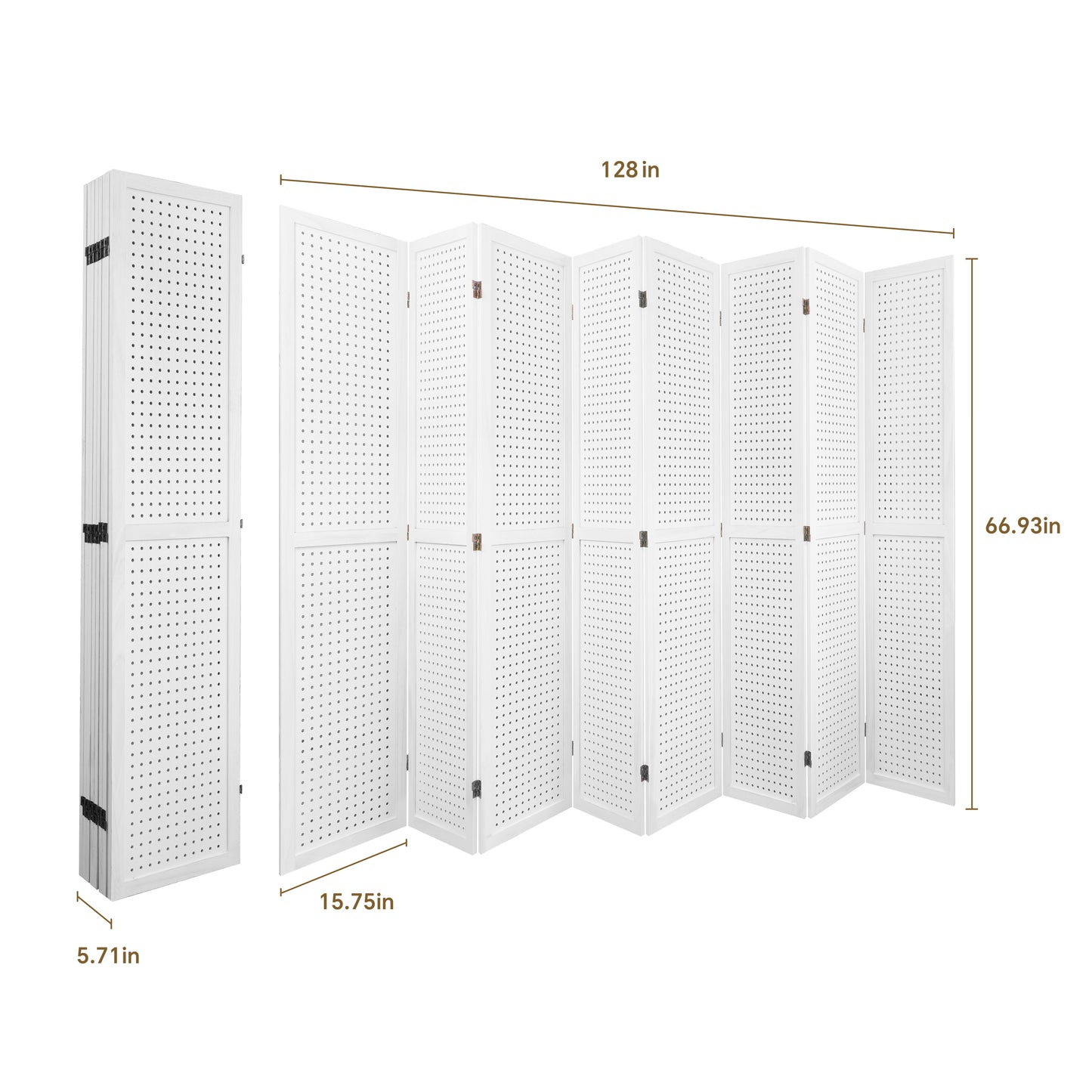 Chic White Folding Room Divider & Display Panel