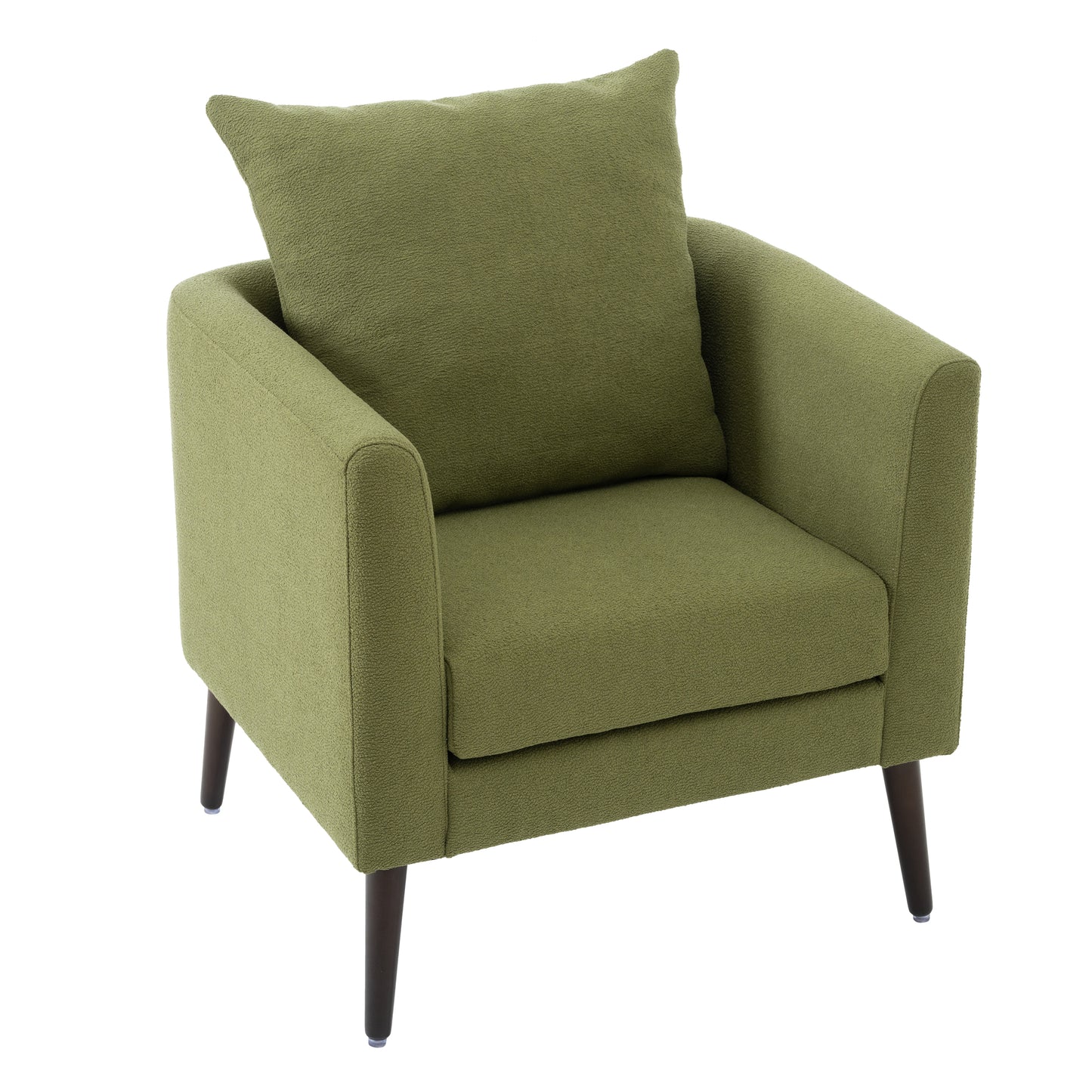 Olive Green Modern Barrel Chair