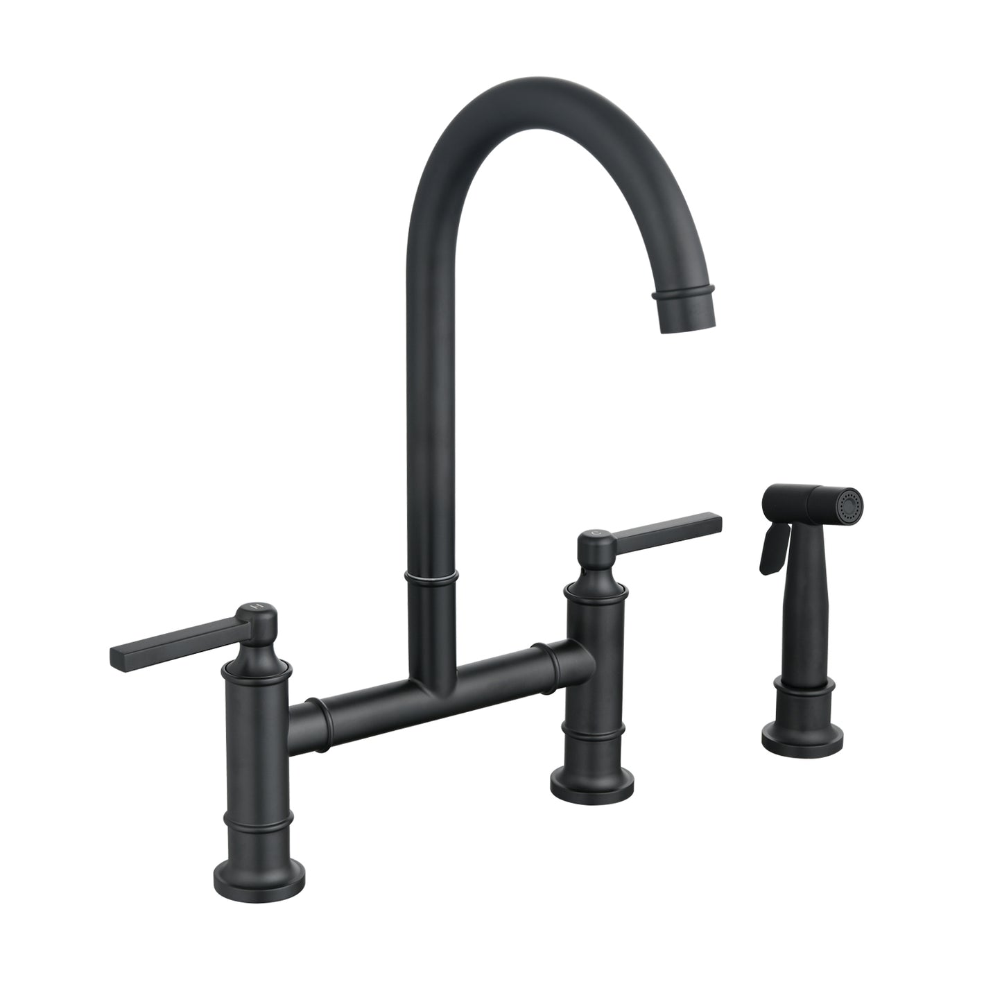 Versatile Bridge Kitchen Faucet with Side Spray