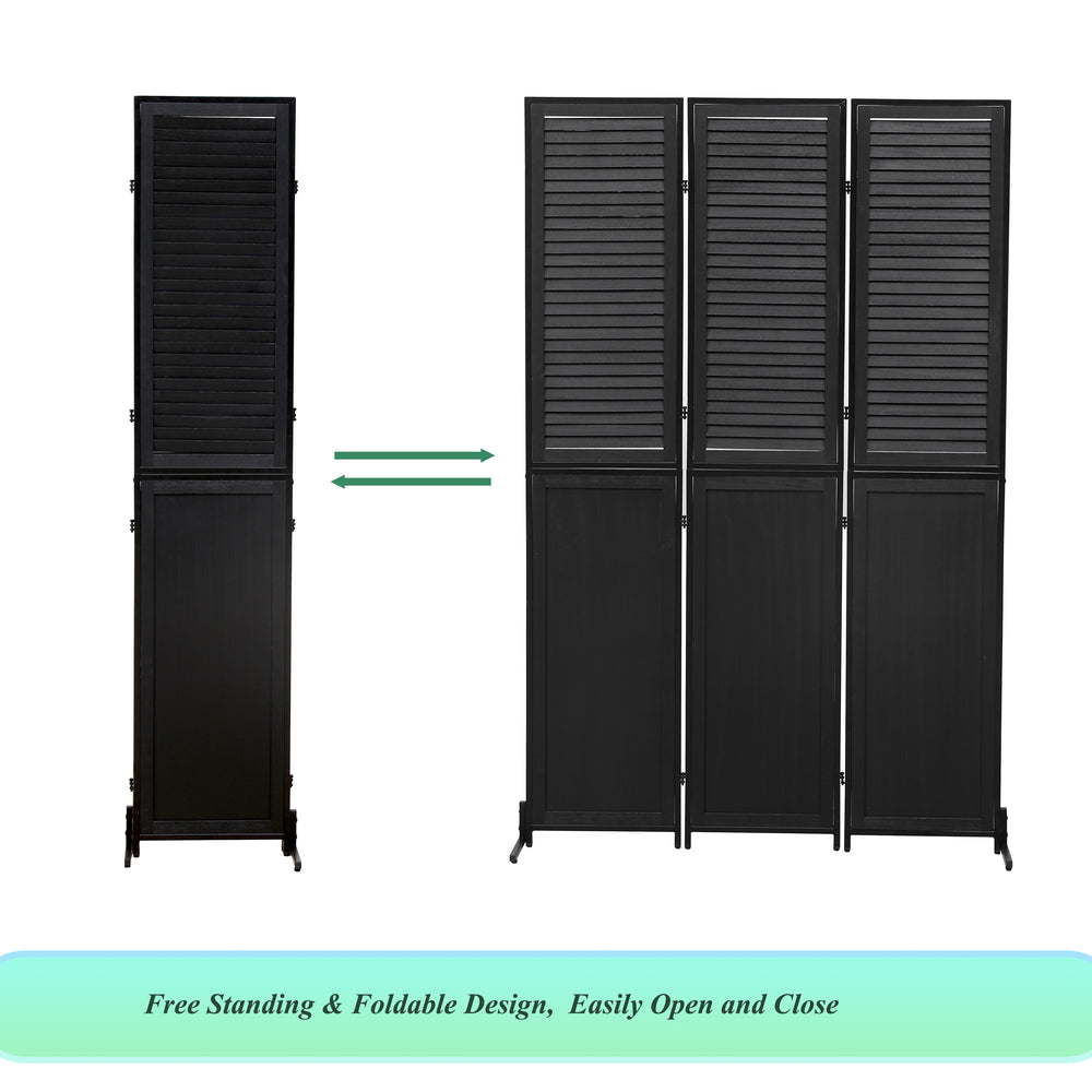 Chic Black Folding Room Divider