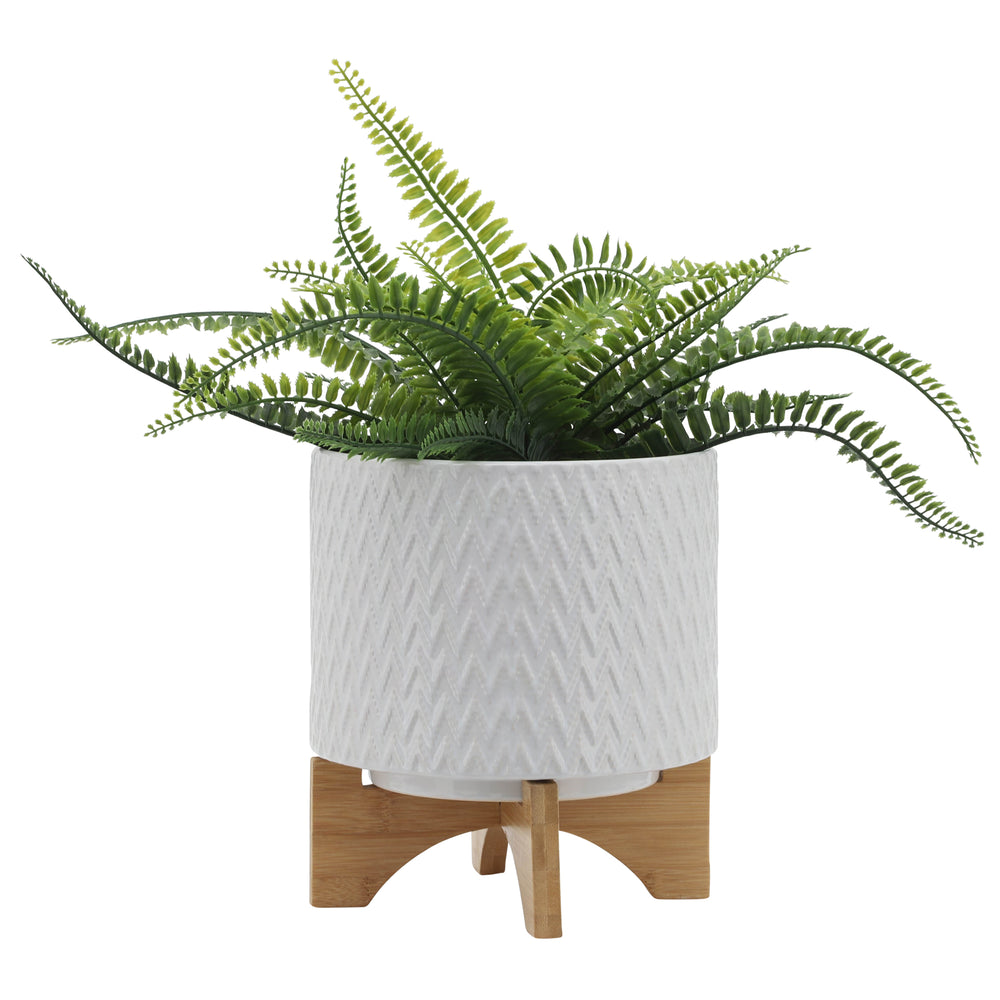 Stylish White Chevron Planter Stand