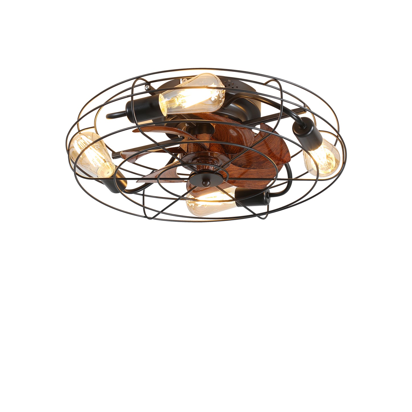 Enclosed Farmhouse Ceiling Fan with Light & Remote