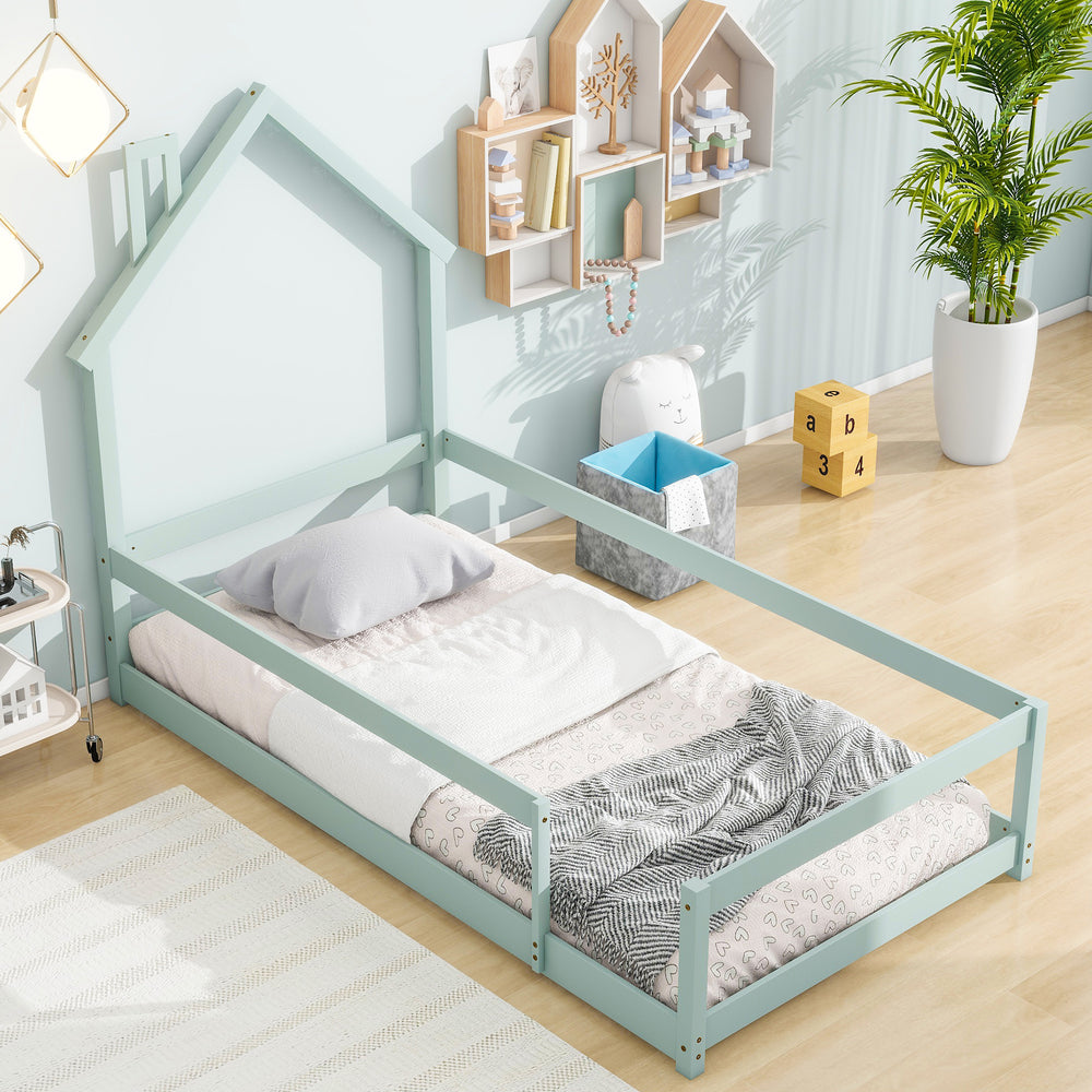 Cozy Green House Bed for Kids