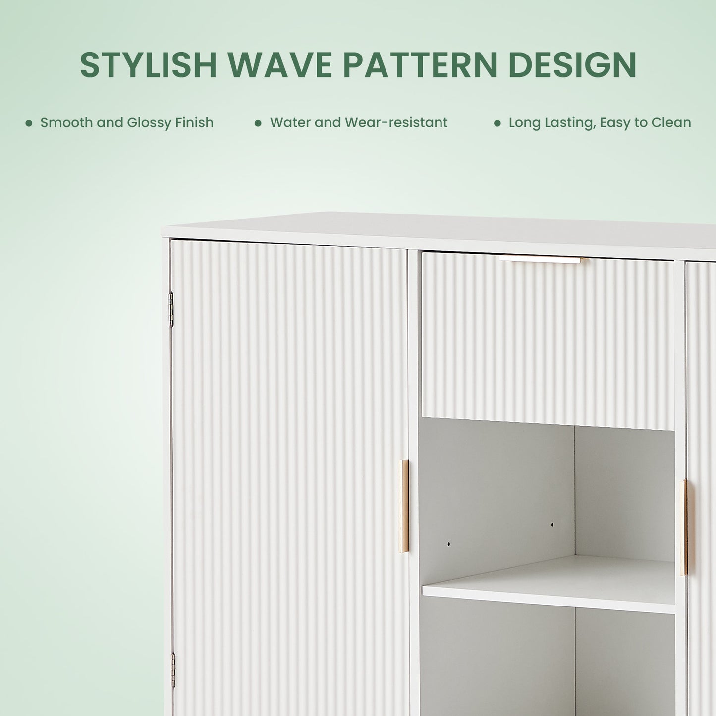 Wave Storage Cabinet with Drawers - Stylish & Versatile Buffet for Any Room