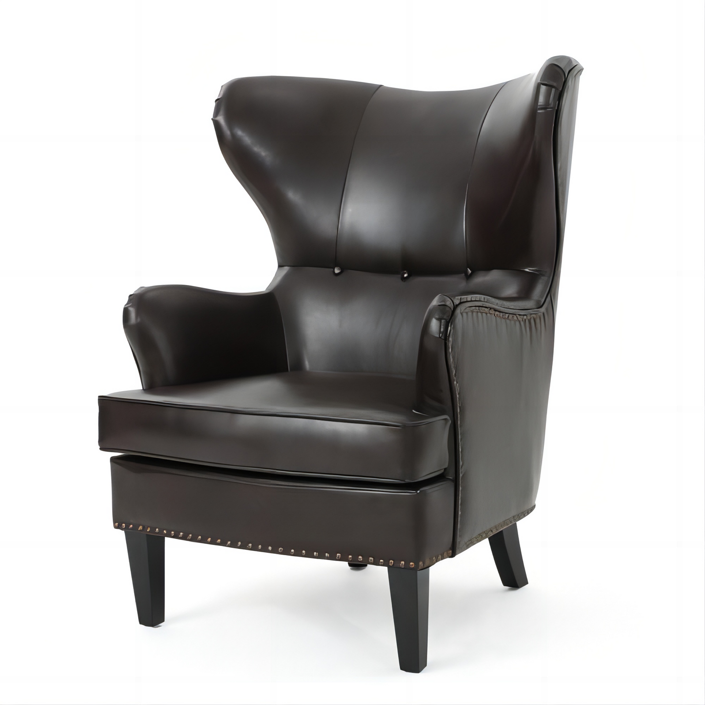 Chic Dark Brown High Back Chair - Luxurious Comfort