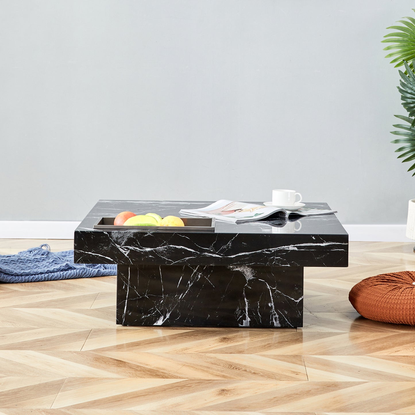 Chic Black Patterned Coffee Table