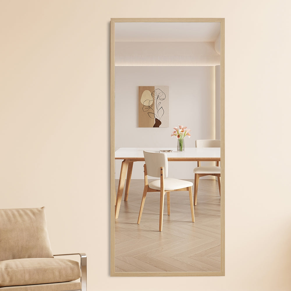 Elegant Full-Length Solid Wood Mirror