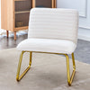 Chic White Armless Sofa Chair with Gold Legs