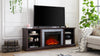 Cozy Cherry TV Stand with Faux Stone and Fireplace