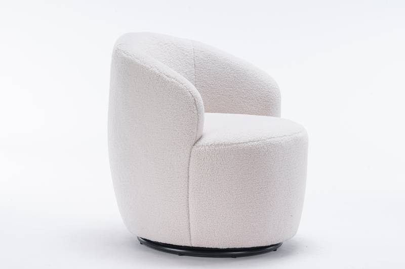 Cozy Ivory Swivel Accent Chair