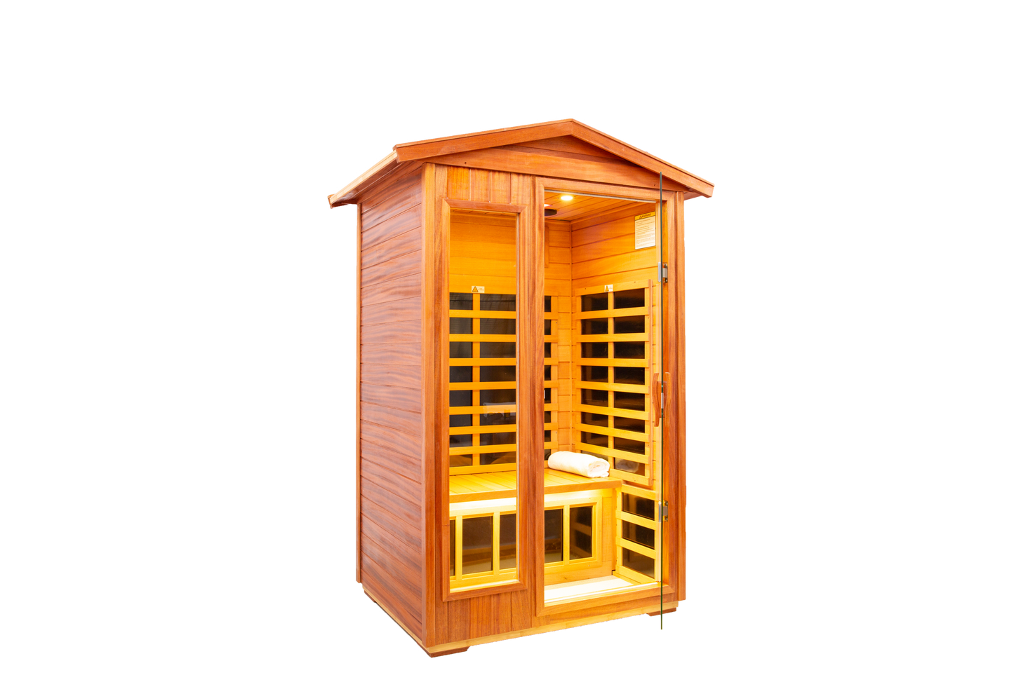 Cozy Khaya Wood Duo Outdoor Sauna