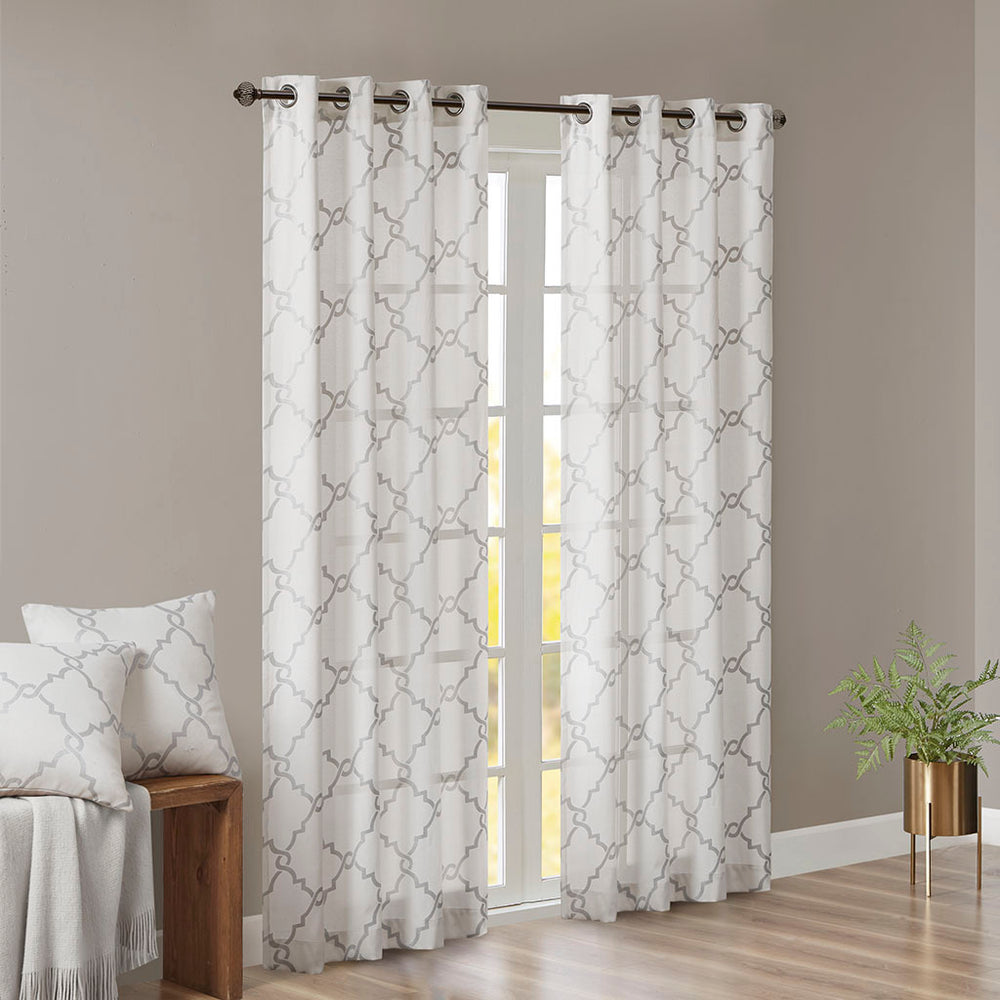 Fretwork Charm Grommet Curtain Panel