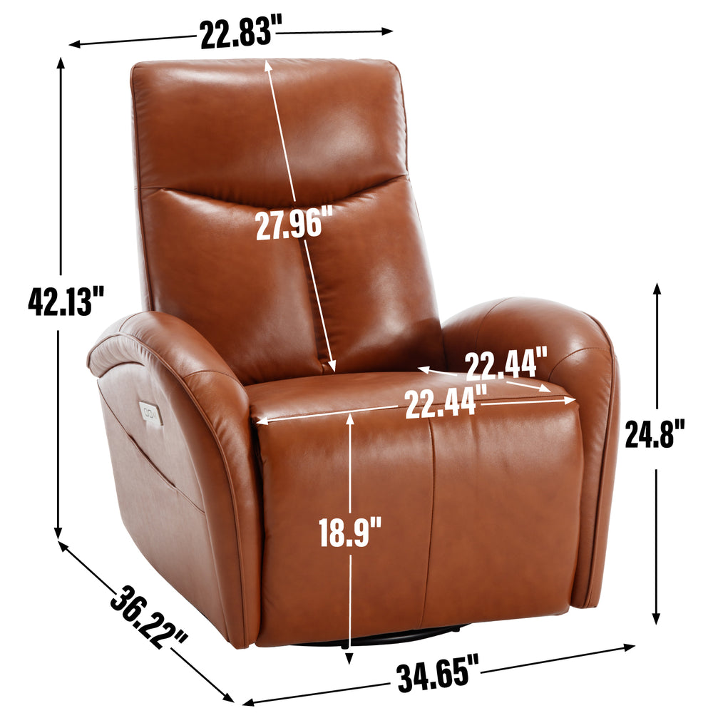 Cozy Swivel Recliner with USB Charging